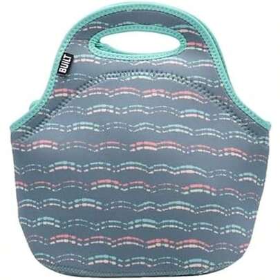 Gourmet Getaway Neoprene Lunch Bag Insulated Reusable And MachineWashable Lunch Tote For Hot And Cold Food Storage Lightweight And Reusable One Size Scallop Stripe