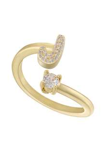 This Is A Stylish And Simple Asymmetrical Copper A-Z Ring With An Adjustable Opening And 26 English Initials For Women. It Is Suitable For Daily Wear And Casual Entertainment. It Is A Gift For Friends And Couples At Festivals And Gatherings!