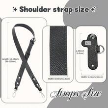 Purse Straps Replacement Leather Crossbody Shoulder Strap Kit Adjustable For S M Longchong Bag Women - 黑色 - 查看 2