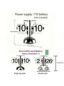 复古翻页钟，桌面钟，翻页数字钟，机械钟，自动翻页钟，电池供电，内置齿轮，适合办公室和家居装饰的翻盖式桌面钟