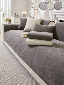 1件雪尼尔沙发套,简约奢华,亲肤宠物友好型靠垫,适用于1-4人沙发,客厅、书房、卧室、办公室家具装饰及保护 - 彩色 - 查看 4