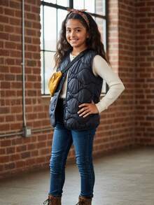 Tween Girls Jackets - Navy Blue - View 3