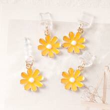 1 pieza Encanto de margarita amarilla/Tapón antipolvo para puerto de carga de teléfono móvil/Colgante decorativo/Adecuado para iPhone/Tipo-C/Conector Android