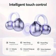 Tukio Clip On Headphones, Open Wireless Headphones, Detachable Beautiful Synthetic Gemstone Earrings, High-Definition Stereo, ANC Noise Reduction, Hands-Free Calling, Designed For Sports/Work/Study/Outdoor Use, Compatible With All Smartphones, Perfect For Girls And Women, Gifts, Holidays, Clip On Headphones, Active Noise Cancelling Earmuffs, Best In Ear Headphones, Open Earbuds, Study Headphones, Outdoor Headphones, Fashionable Headphones,  Headphones - 米色+Butterdrop配件 - 查看 6