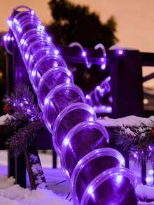 1 Piece Of Colorful LED Tube Light, A Home Decoration Solar Tube Light, Available With 50/100/200/300 Bulbs, With Options For Warm Color/Multicolor/White/Blue, And Various Styles To Choose From. Fun Outdoor Garden Party Decorative Light With 8 Flashing Modes, Solar Powered, Rainproof, And Wire-Free. Luxury Outdoor Camping Decorative Light - Multicolor - View 27