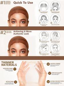 女士假发帽套装 - 蕾丝前假发帽，透气网布，适合日常佩戴和作为圣诞礼物 - 彩色 - 查看 7