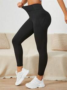 Summer Workout Women's Black Butt Lifting & Waist Slimming Peach Hip Gym Fitness Sports Outdoor Yoga Leggings - Black - View 6