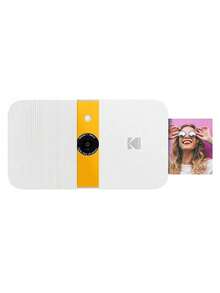 Kodak Câmera Polaroid Smile: fotos instantâneas, impressão sem tinta. Qualidade de imagem HD de 10 megapixels. Salve e imprima depois. Visor LCD deslizante para maior liberdade criativa. Branco padrão.