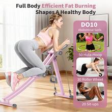 Smart Timing Fitness Ab Machine, Accurate And Efficient Ab Workout Equipment For Home Gym, Height Adjustable Ab Trainer, Foldable Convenient Storage Fitness Equipment Max 440lbs With LCD Display - Pink-monorail - View 3