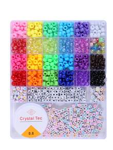 Pony Beads Kit, Mix Colors Pony Beads Kit For Jewelry Making, DIY Bracelets Necklaces Hair Braiding, Letter Beads Braids Crafts Friendship Gifts Festive Atmosphere Decoration