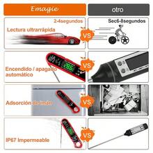 Termmetros para Carne Impermeable - Termmetro Digital de Cocina Inoxidable con Lectura Instantnea Pantalla LCD y Plegable de la Sonda de Metal Larga para Leche Barbacoa Parrilla Carne BBQ - DOS SONDAS - Ver 8