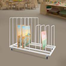 Art Storage Rack With Wheels, Rolling Art Painting Drying Rack 9 Section Metal Storage Stand For Canvas Drawing Boards Panels Prints - White - View 9