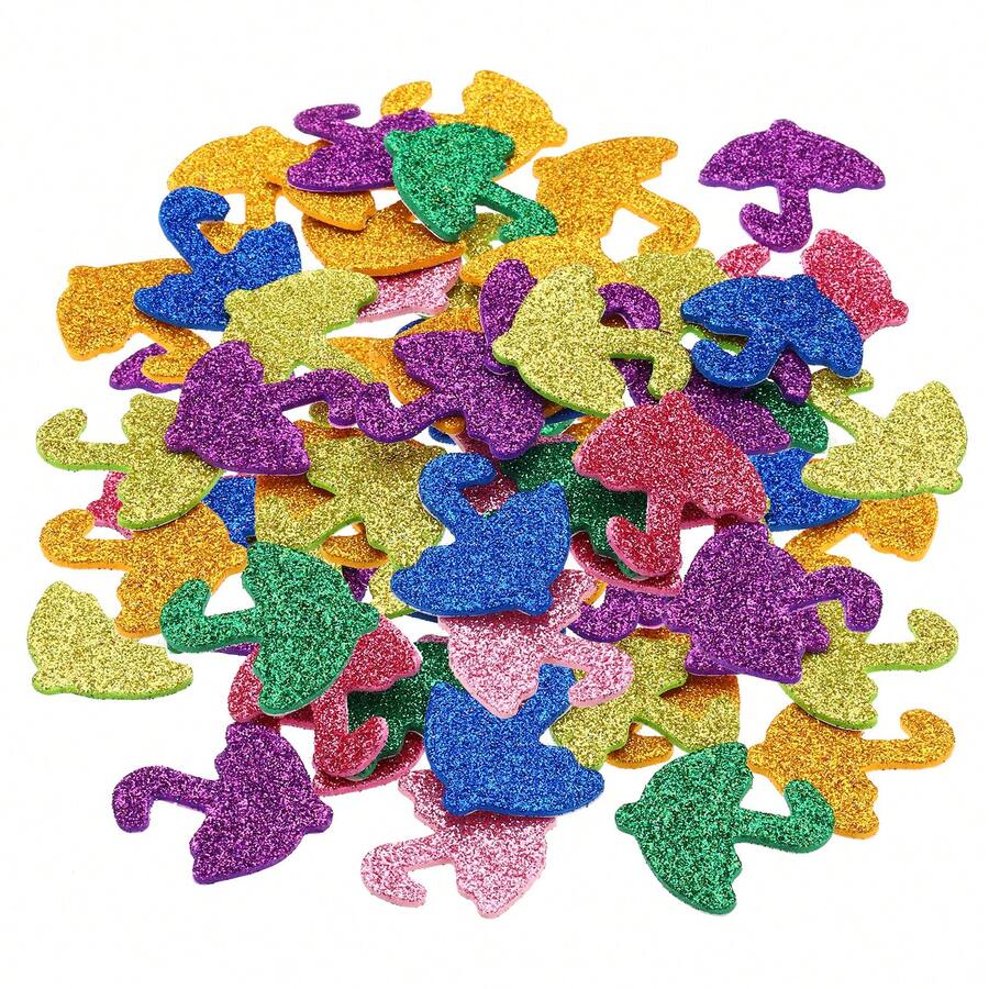 Foam Stickers, EVA Self Adhesive Glitters Foam Shape Sticker Craft Supplies For Scrapbook Card DIY Making Home Decor - 雨傘120把 - 查看 1