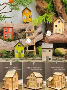 1 件 DIY 木制微型房屋、生日/节日礼物、家居装饰、万圣节礼物