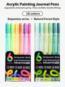 Languo Acrylic Painting Special Hand Pen Plus Version, Super Large Capacity Metallic Gloss Gel Pen, 1.0mm Stainless Steel Pen Head Design, Ink Flow Smoothly, Suitable For Students To Draw, Take Notes Back To School - Multicolor - View 25
