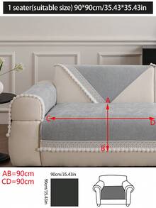 1件加厚绒面沙发垫套，四季通用现代简约防滑沙发座垫保护套，防尘可水洗，柔软不褪色，宠物友好，可调节尺寸，适用于转角沙发、卧室、办公室、客厅 - 淺灰色 - 查看 18