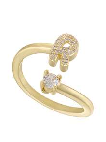 This Is A Stylish And Simple Asymmetrical Copper A-Z Ring With An Adjustable Opening And 26 English Initials For Women. It Is Suitable For Daily Wear And Casual Entertainment. It Is A Gift For Friends And Couples At Festivals And Gatherings!