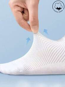 20/10/5/3/1 双装男士棉袜，短袜，隐形袜，双线防滑设计，白色、黑色，低帮，踝袜，吸湿排汗，柔软透气，适合商务、休闲、居家、运动、学院风等场合，四季皆宜，颜色随机发货 - 彩色 - 查看 4