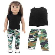 MSYO 1 套适合 18 英寸美国娃娃的娃娃衣服、娃娃休闲装、娃娃 T 恤和裤子套装、时尚长袖连衣裙、男孩和女孩的生日/玩具/节日礼物。适用于 18 英寸娃娃和其他娃娃配件。、大娃娃、18 娃娃衣服、12 英寸娃娃衣服 - 彩色 - 查看 8