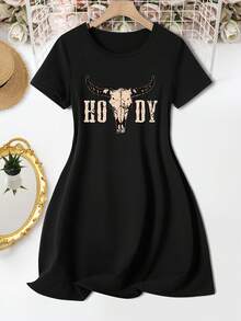 Women Midi Dresses - Black - View 2