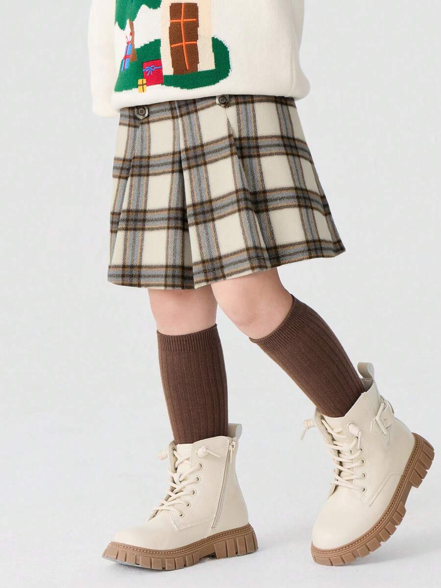 Balabala 女童秋冬半身裙，百褶迷你裙，百搭时尚的青春期女孩服装