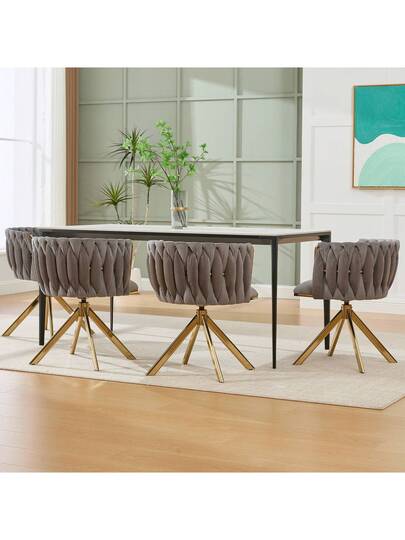 Fluwelen Seats Heavy Metal Frame, 180 Degree Swivel Function, Back, Zachte Luxurious Flexible Between Living Room, Budol Creative Workspace (Set Of 2)