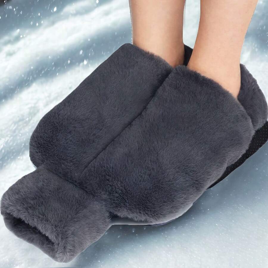 1pc 2L Large Hot Water Bottle With Plush Cover - Super Soft, Multi-Use For Feet & Hands Warmth, Non-Electric Rubber
