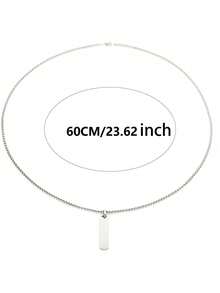 1 件男士时尚枪银字母项链，304 不锈钢高抛光耐用字母吊坠