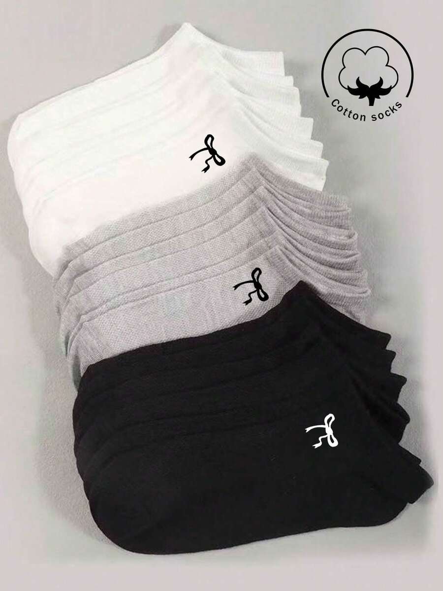 30/20/15/10/5/3/1 双装女士棉袜,隐形袜,短袜,白色袜,灰色袜,黑色袜,女士袜,可爱袜,女童袜,四季皆宜,透气网眼设计,吸湿排汗,柔软顺滑,适合各种场合,如节日、运动、休闲、商务和日常穿着,颜色随机组合 - 彩色 - 查看 1