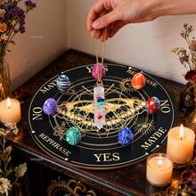 9 件占卜水晶套装，包括决策板、多色宝石蛋，非常适合精神解读和探索 - 多彩的 - 查看 5