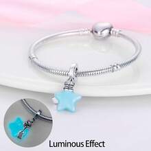 HappyStar 925 Sterling Silver Charms For Bracelets And Necklaces,Combination Dangle Pendants Beads Charms Jewelry Gift For Couples Sisters.(With Spacer Beads) - 2PS Star Charms - Xem 3