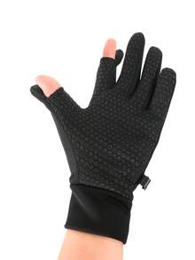 1 Pair Winter Outdoor Cycling Two-Finger Flip-Top Gloves - Black - View 4