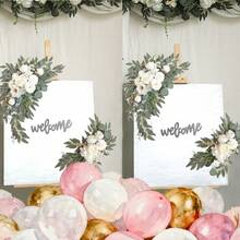 2pcs/Set Artificial Simulated Roses Wedding Decoration Flower For Wedding Birthday Holiday Party Home Festivals Indoor Outdoor Table Wall Door Window Chair Decoration Fake Flowers, Valentine's Day Decoration, Mother's Day Decoration - trắng - Xem 3
