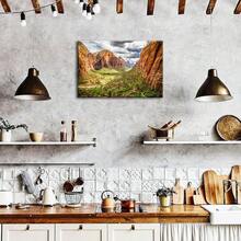 Arte de pared de montaña para sala de estar, decoración de pared de lienzo de paisaje natural de bosque, pósteres del Parque Nacional Denali, paisaje de Monte McKinley, arte escénico moderno de Alaska, decoración para oficina, dormitorio y hogar - transparente - Ver 3