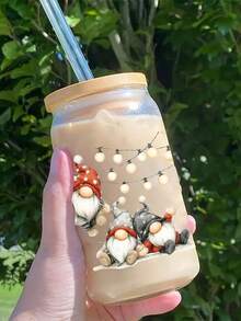 4 Sheets Cute Santa Claus Christmas Gnomes DIY UV DTF Rub On Transfer Stickers Crafts, Greeting Cards Transfer Stickers, Junk Journal, Tumbler Glass Jars, Coffee Mugs Cup Wraps, Bottles Vase, Laptops Phone Cases, Illustration, Scrapbooking, Winter Xmas Party Home Decor, 10cm