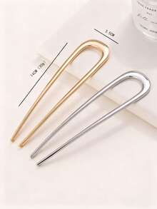 1 st. U-formad hårnål i glänsande metall för kvinnor, 14 cm, elegant och mångsidig håraccessoar, hårförlängning, hårnålar, huvudaccessoarer, håraccessoarer för kvinnor - Multifärgad - Visa 6