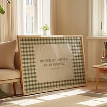 1 件带框/无框新款 Mercies 绿色格子圣经经文帆布海报基督教名言复古墙壁艺术印刷简约美学装饰画适用于公寓、客厅、卧室、现代家居装饰 - 彩色 - 查看 2