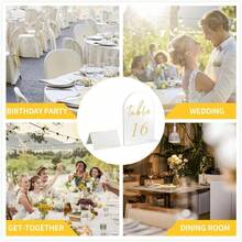 30 juegos de nmeros de mesa de boda con soportes impresos en oro de 1 a 30 carteles de mesa, soporte de exhibicin de acrlico transparente para bodas, recepcin, fiestas, centros de mesa 4x 6 - por defecto - Ver 7