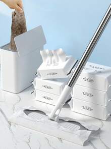 20pcs Wet Wipes/30pcs Dry Towels, Disposable Flat Mop Replacement Cloths, Anti-Static Dust Cloths, Disposable Household Floor Cleaning Wet Wipes, Household Pet Hair Removal Dry Towels - Suitable For Various Mops, Floor Cleaning Small Flat Mops - White - View 1