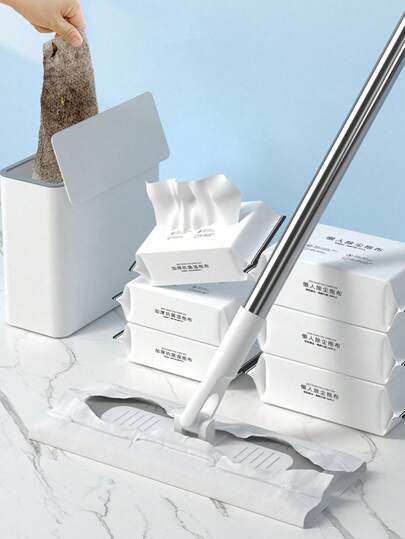 20片湿巾/30片干巾，一次性平板拖把替换布，防静电除尘布，一次性家用地板清洁湿巾，家用宠物毛发去除干巾-适用于各种拖把，地板清洁小平板拖把