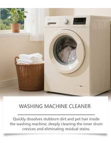 Tabletas de limpieza potentes para lavadora - Limpieza profunda del tambor interior y la tina de lavado, compatibles con lavadoras de carga frontal, superior y de alta eficiencia. Elimina los residuos que causan olores, el pelo de mascotas y la acumulación de agua dura. Apto para sistemas sépticos.