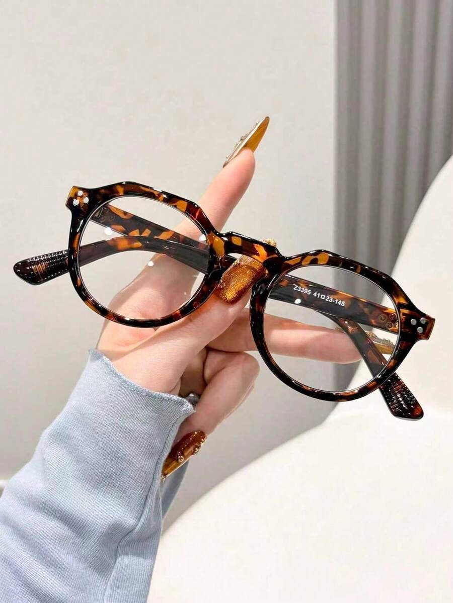 1 Pair Women's Retro Small Frame Glasses - Fashionable Square Clear Lens Eyeglasses, Suitable For Daily Use - Clear - View 1