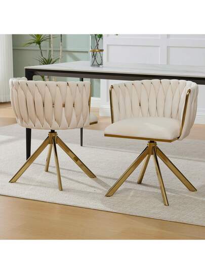 Fluwelen Seats Heavy Metal Frame, 180 Degree Swivel Function, Back, Zachte Luxurious Flexible Between Living Room, Budol Creative Workspace (Set Of 2) view 5