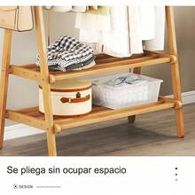 Perchero, Colgador de ropa con Zapatero, 2 Ganchos, Organizador de Almacenamiento de Ropa para Dormitorio, Lavadero, Entrada, Sala de Estar 118 * 48 * 144.5CM (Claro) - Claro - Ver 5