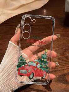 1pc Christmas Lights, Christmas Tree, Red Truck Christmas Happy Phone Case Soft Cover Compatible With IPhone 17/17 Air/17 Pro/17 Pro Max, Honor, Redmi, Galaxy A04e/12/A13/A14/A34/A50/A52/A53/A54/S21/S22/S23/S24/S25/S25Ultra, 6A/7A/8A, 12T/13T - Clear - View 1