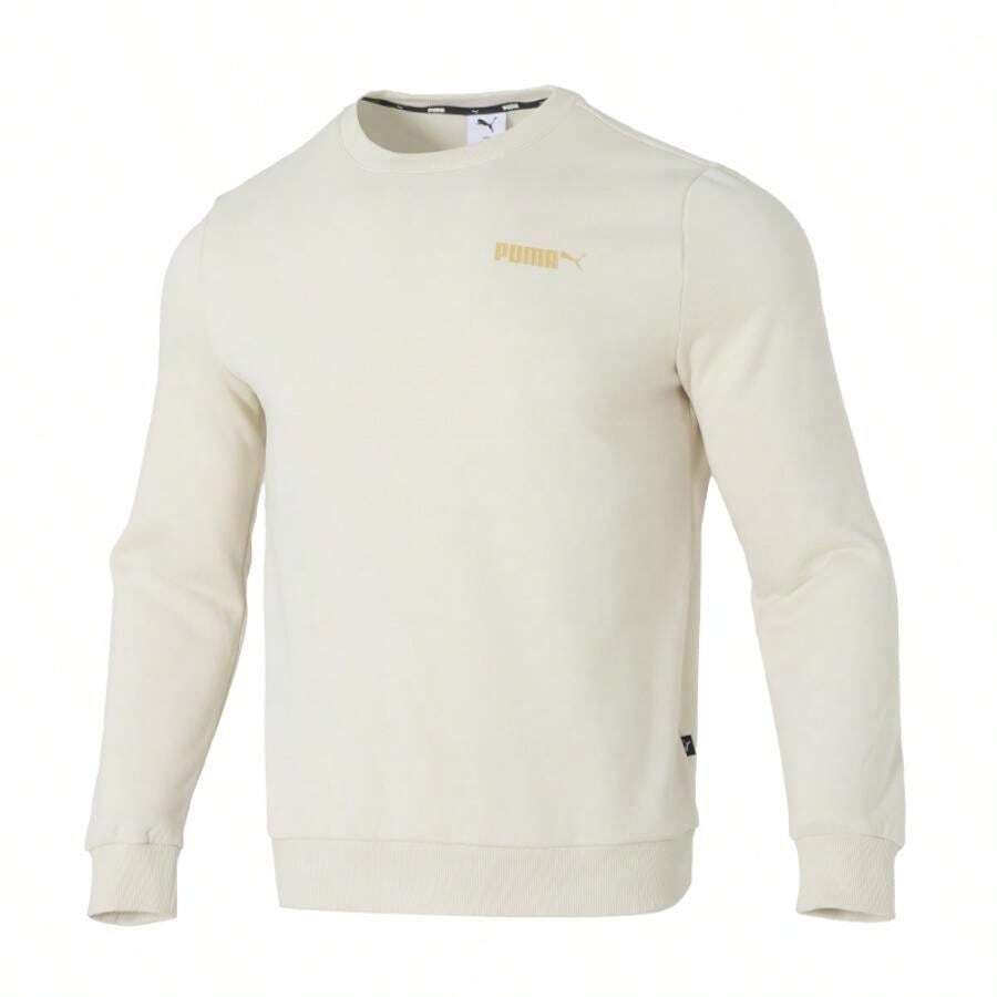 男款加絨衛衣 PUMA ESS Small Logo Crew FL 加絨保暖休閒衛衣 長袖套頭衫693711-87 - 雪白色 - 查看 1