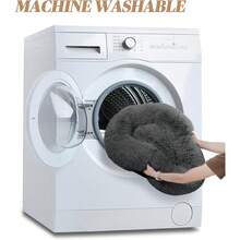 Calming Donut Fluffy Anti-Anxiety Round Washable Cute Plush Cozy Cuddler Warming Soft Comfort Pet Bed For Small To Medium Dogs And Cats, 20-Inch, Light Grey & White - Màu xám đen - Xem 6