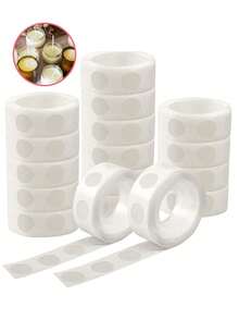 100pcs Wax Candle Wick Stickers, Double-Sided Heat-Resistant Candle Making Adhesive Stickers, Christmas Candle Wick Fixative Glue, Candle Holder Wick, Christmas Candle Making Kit, Suitable For Christmas Gifts, DIY Christmas Decorations, Room Decor, Birthday, Gifts For Women, Valentine's Day, New Year - White - View 1