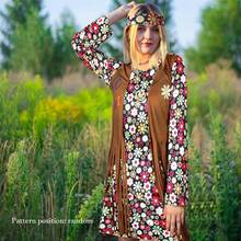 1970s, 1960s, Hippie Costume Set, 1970s, Women's Clothing Accessories, Girls' Disco Dresses, Horse Jackets, Leggings Accessories Set,Halloween Party,For Christmas Parties, Carnival Partiesparty Dressing Up, Holiday Gift, Partywear,Festival Outfit,Floral,Vintage,Grown Women Outfits - 彩色 - 查看 3