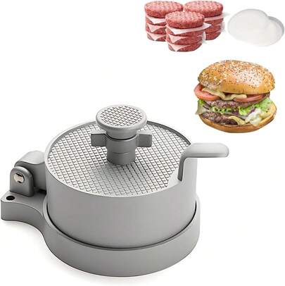 Molde Hamburguesa Prensa Hamburguesa Antiadherente Burger Press Máquina para Hacer Hamburguesa Prensa de Carne Ajustable Patty Maker para Carne Picada Barbacoa Parrilla con 100 Papel de Cera